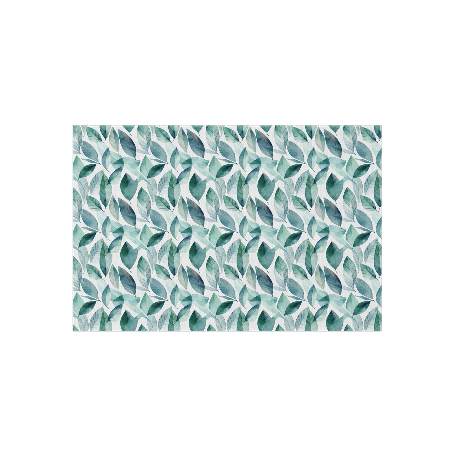 Boho Outdoor Rug with Leaf Pattern