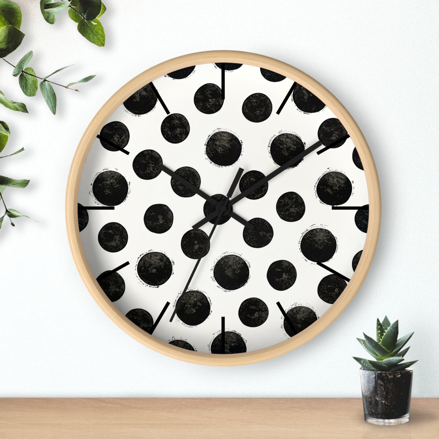 Wall Clock, Polka Dot Design