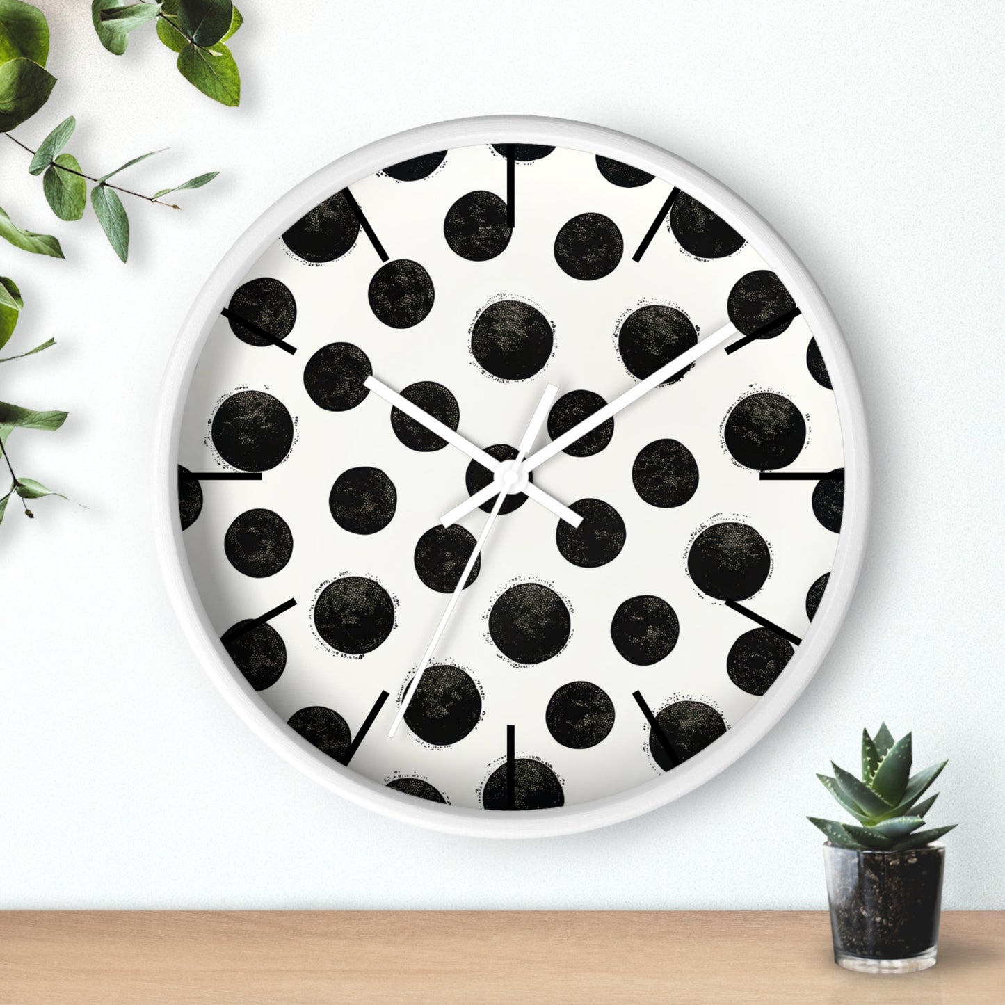 Wall Clock, Polka Dot Design