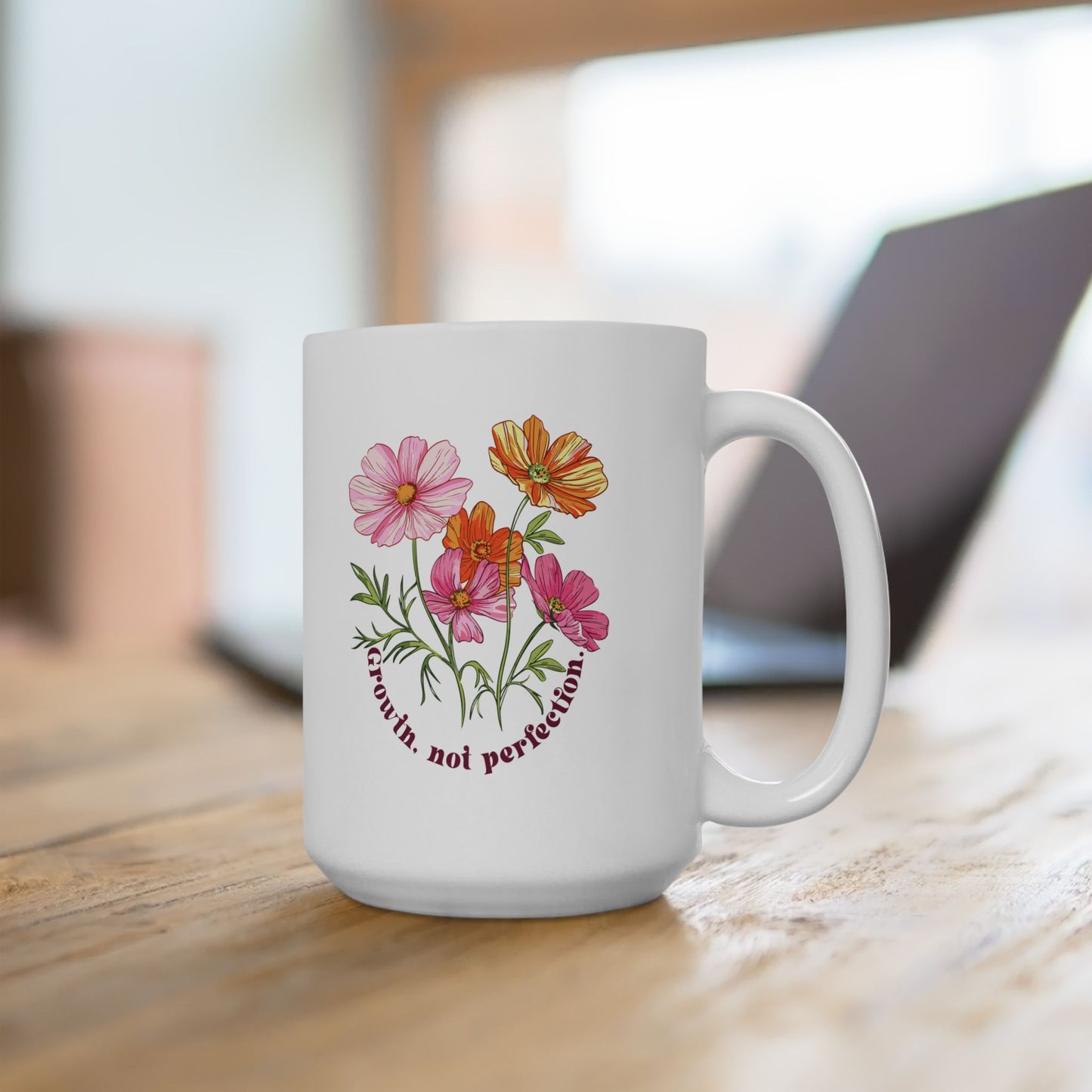 Taza de Cerámica Diseño Floral (11oz, 15oz)