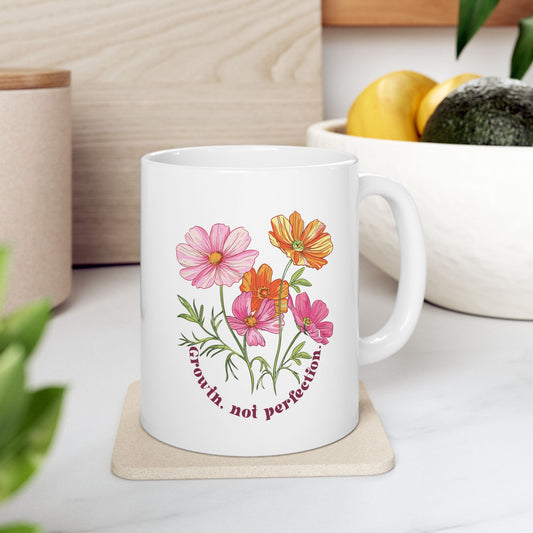 Taza de Cerámica Diseño Floral (11oz, 15oz)