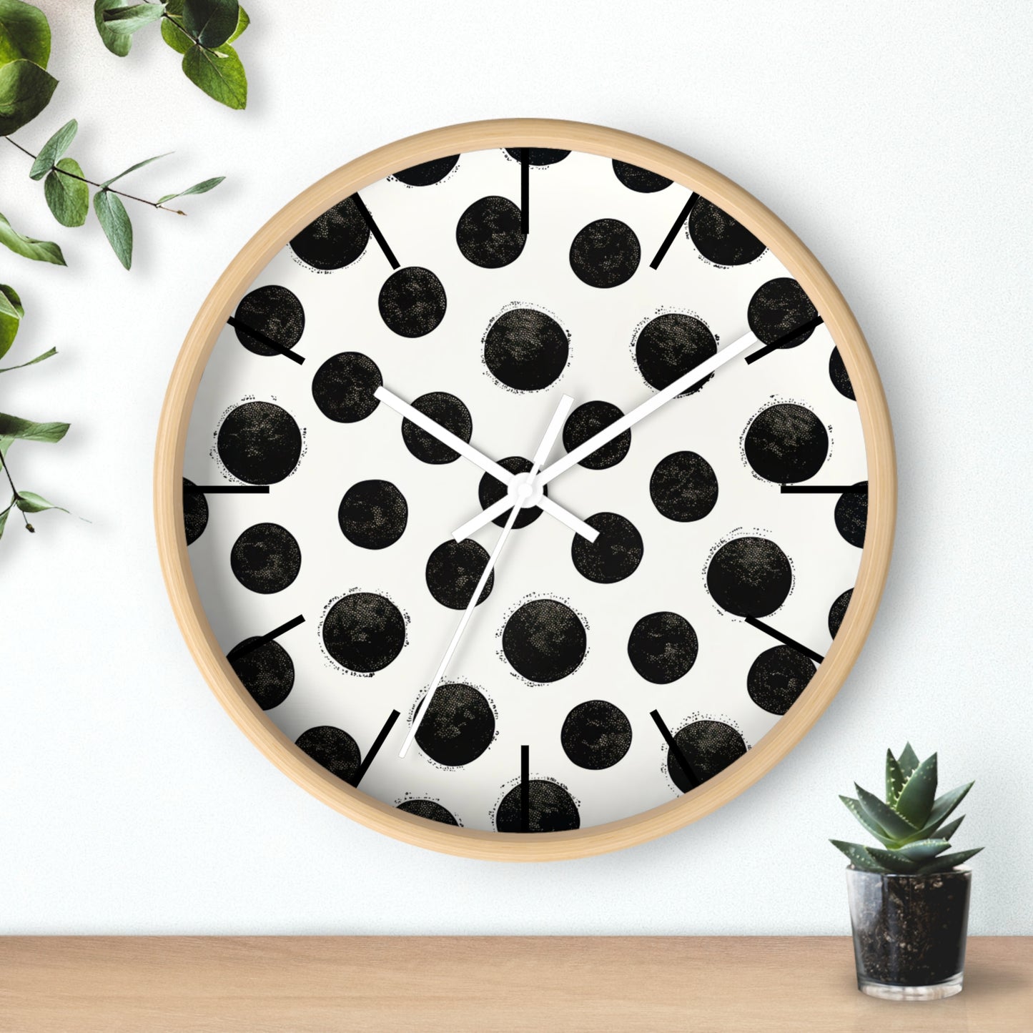 Wall Clock, Polka Dot Design